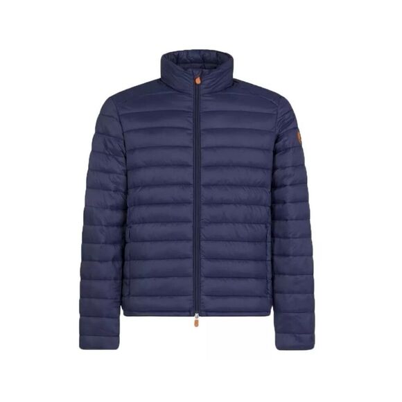 SAVE THE DUCK Men’s Navy Quilted Ultra Light Zip Hooded Jacket - Picture 11 of 11
